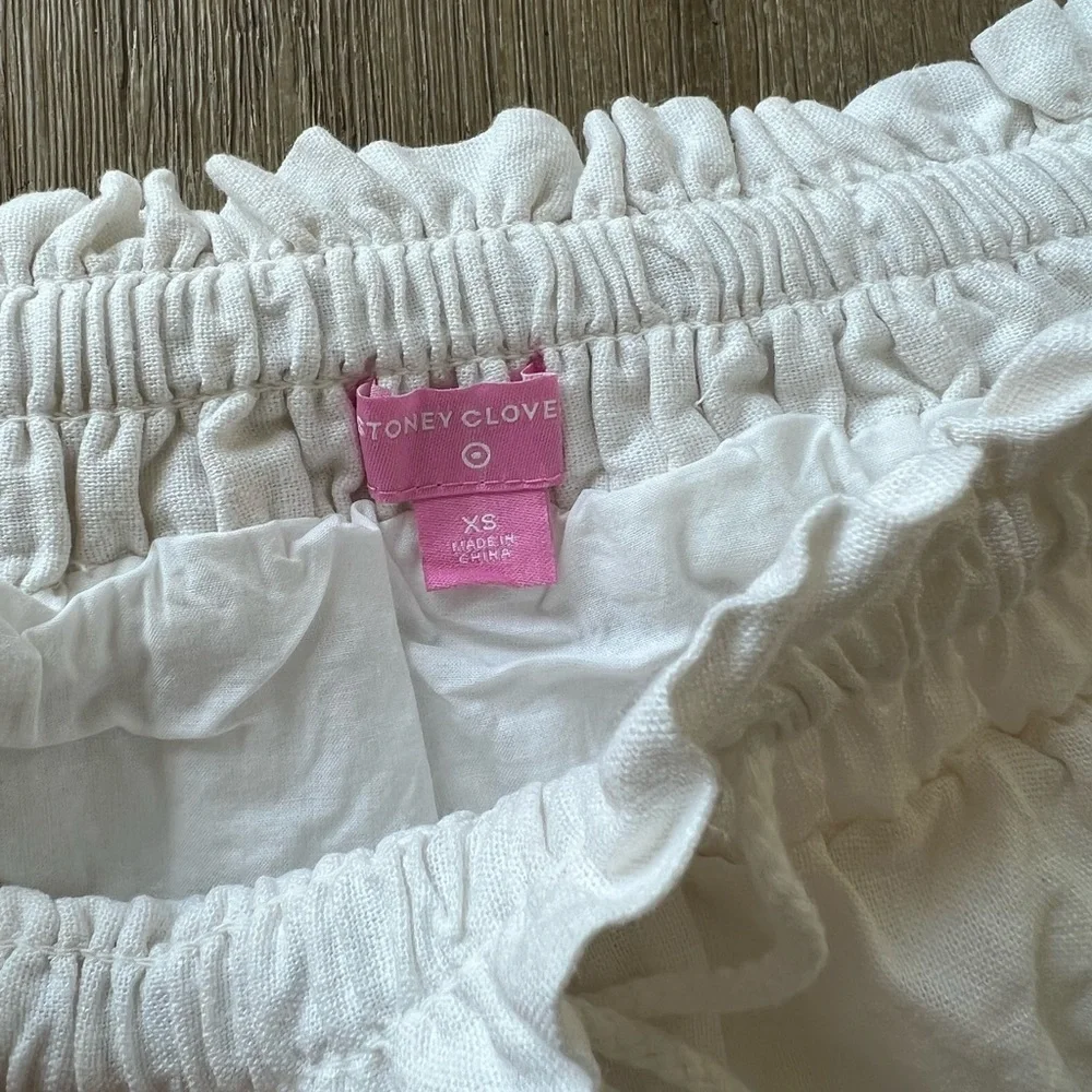NEW NWT Stoney Clover lane by Target ruffle linen white skirt size XS